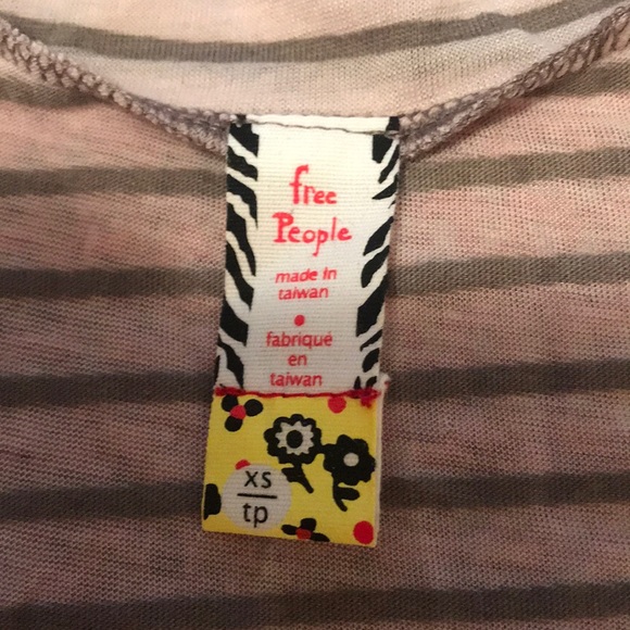 Free people creme stripped flowy top - Picture 2 of 3